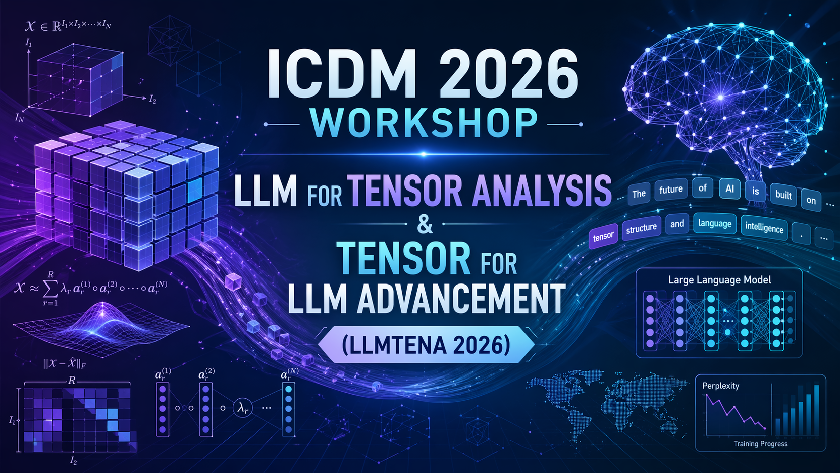 Abstract illustration for an academic workshop website layout.